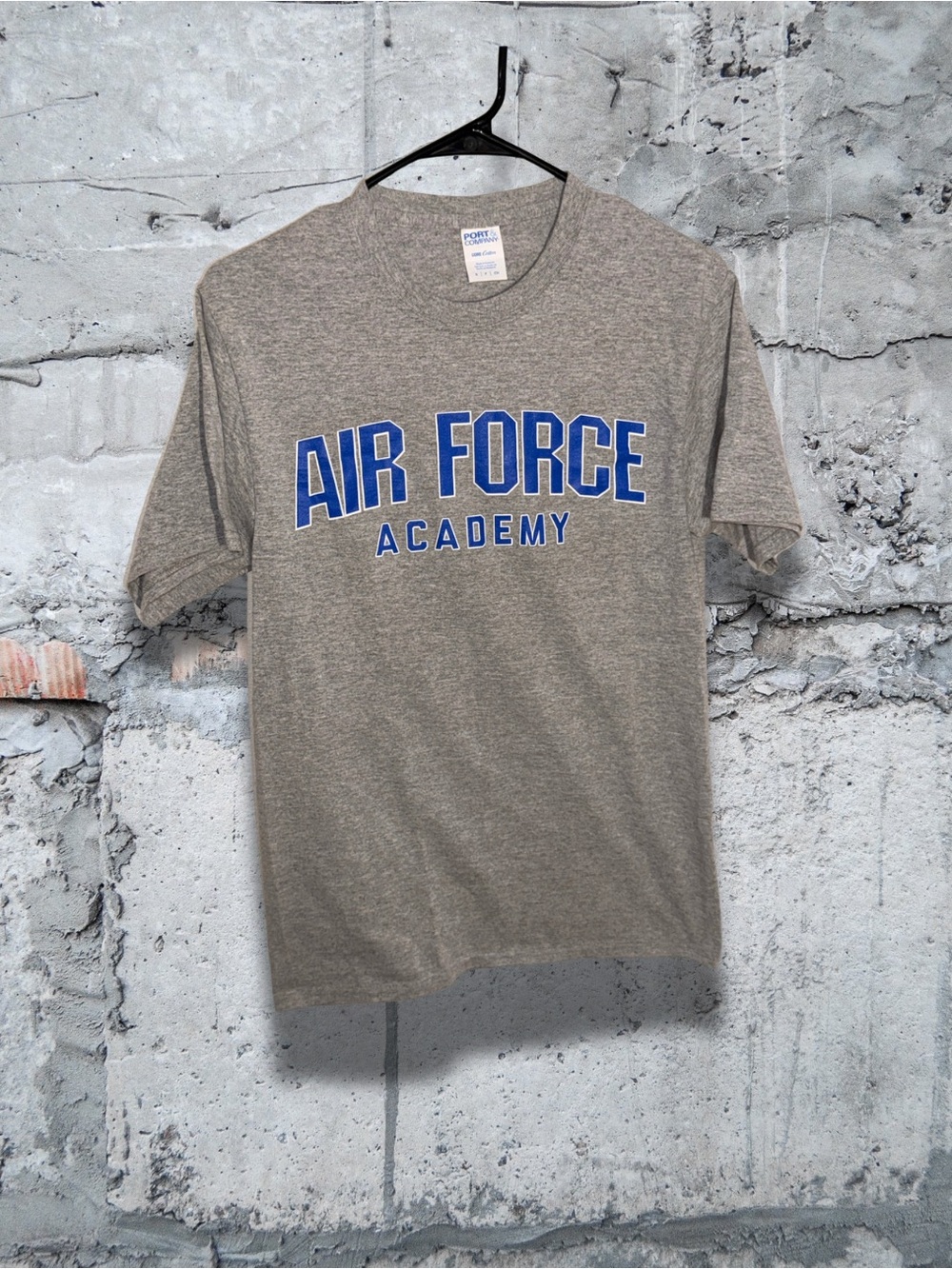 Port and Company Gray T-Shirt with Blue "Air Force Academy" Print